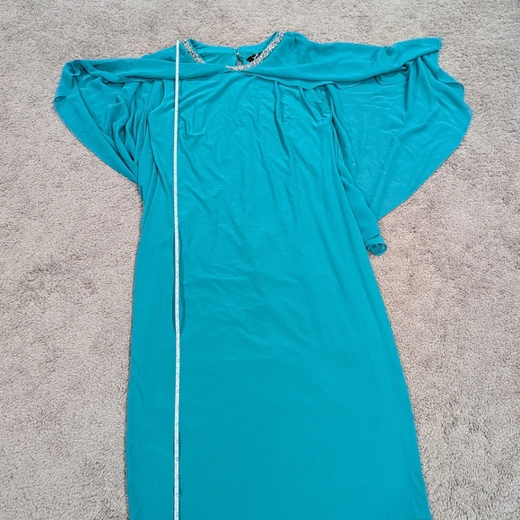 Joseph Ribkoff Teal Dress with Silver Accents - Picture 5 of 16